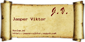 Jasper Viktor névjegykártya